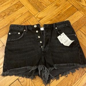 Zara high waisted distressed shorts